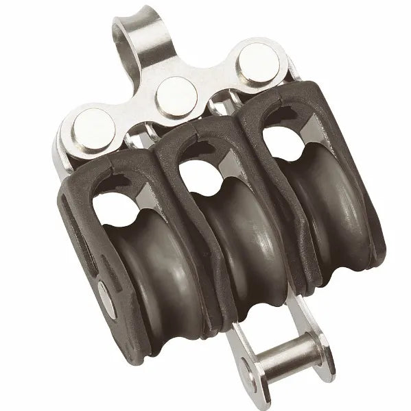 20mm Plain Bearing Pulley Block Triple Fixed Eye and Becket
