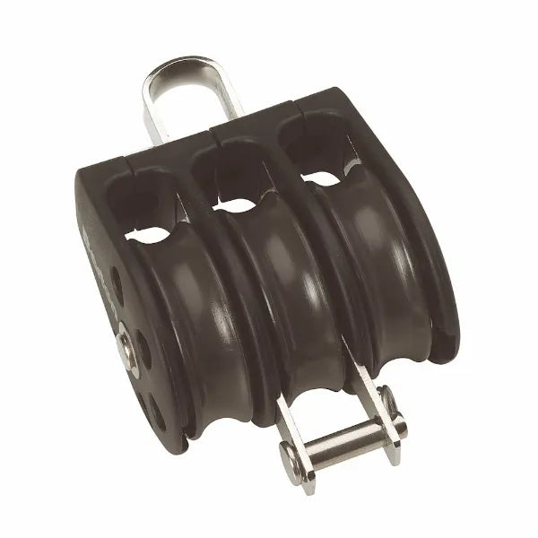 30mm Plain Bearing Pulley Block Triple Fixed Eye and Becket