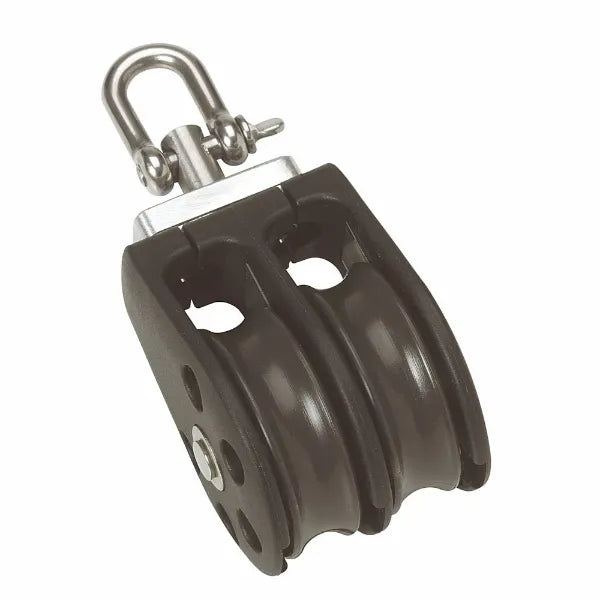 45mm Plain Bearing Pulley Block Double with Swivel