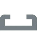 16mm ID x 1055mm track drilled anodised silver