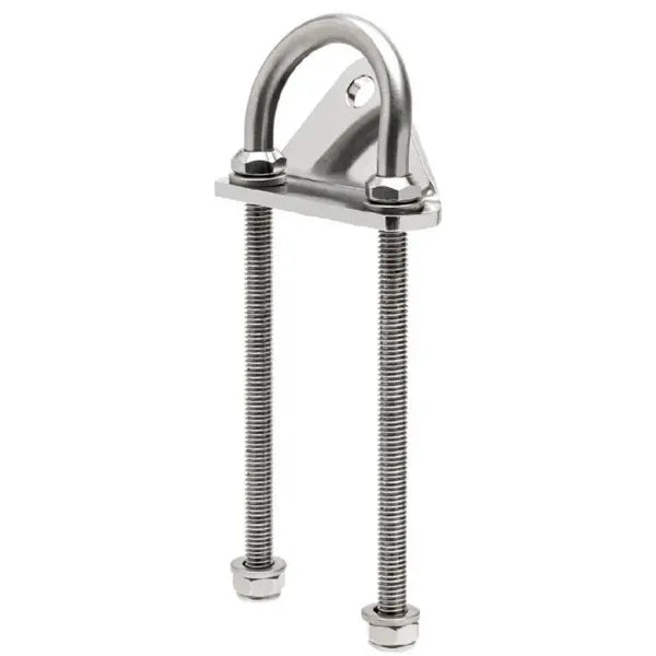 U bolt with plate and flange tang pair