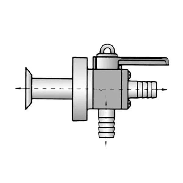 2 inch Dual Drain Seacock Flush, Screened Thru-Hull with Straight Barb Top