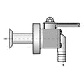 2 inch Valve Seacock Flush, Screened Thru-Hull with 90 deg Barb Top