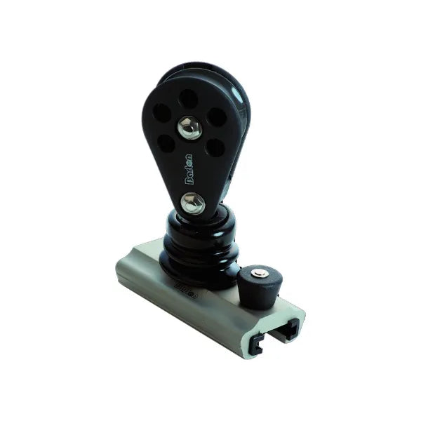 25mm T Track Stand Up Block 45mm Plain Bearing Sheave on 25mm Slide with Plunger