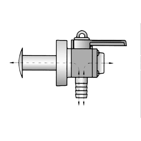2 inch Y-Valve Seacock Flush Thru-Hull with Female Thread Top