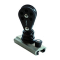 25mm T Track Stand Up Block 58mm Plain Bearing Sheave with Becket on 25mm slide with Plunger