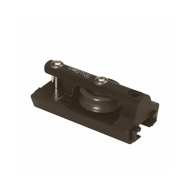 25mm T Track End Fitting with Internal Sheave Black