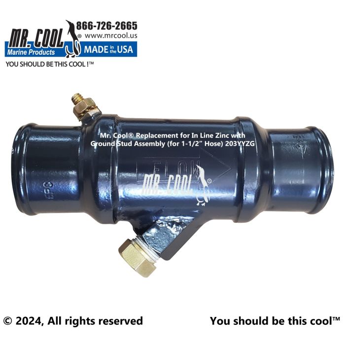 In Line Zinc For Added Protection With Ground Stud Assembly (for 1-3/4” Hose)