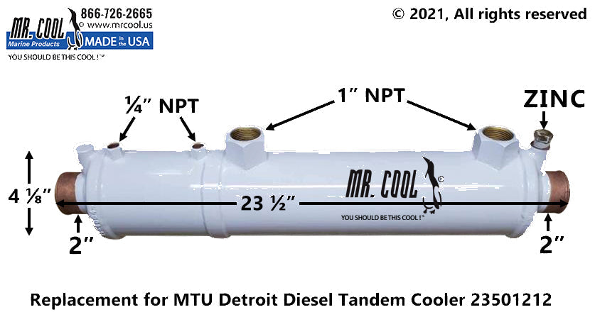 MTU DETROIT DIESEL 6V-92 TANDEM COOLER 23501212 REPLACEMENT