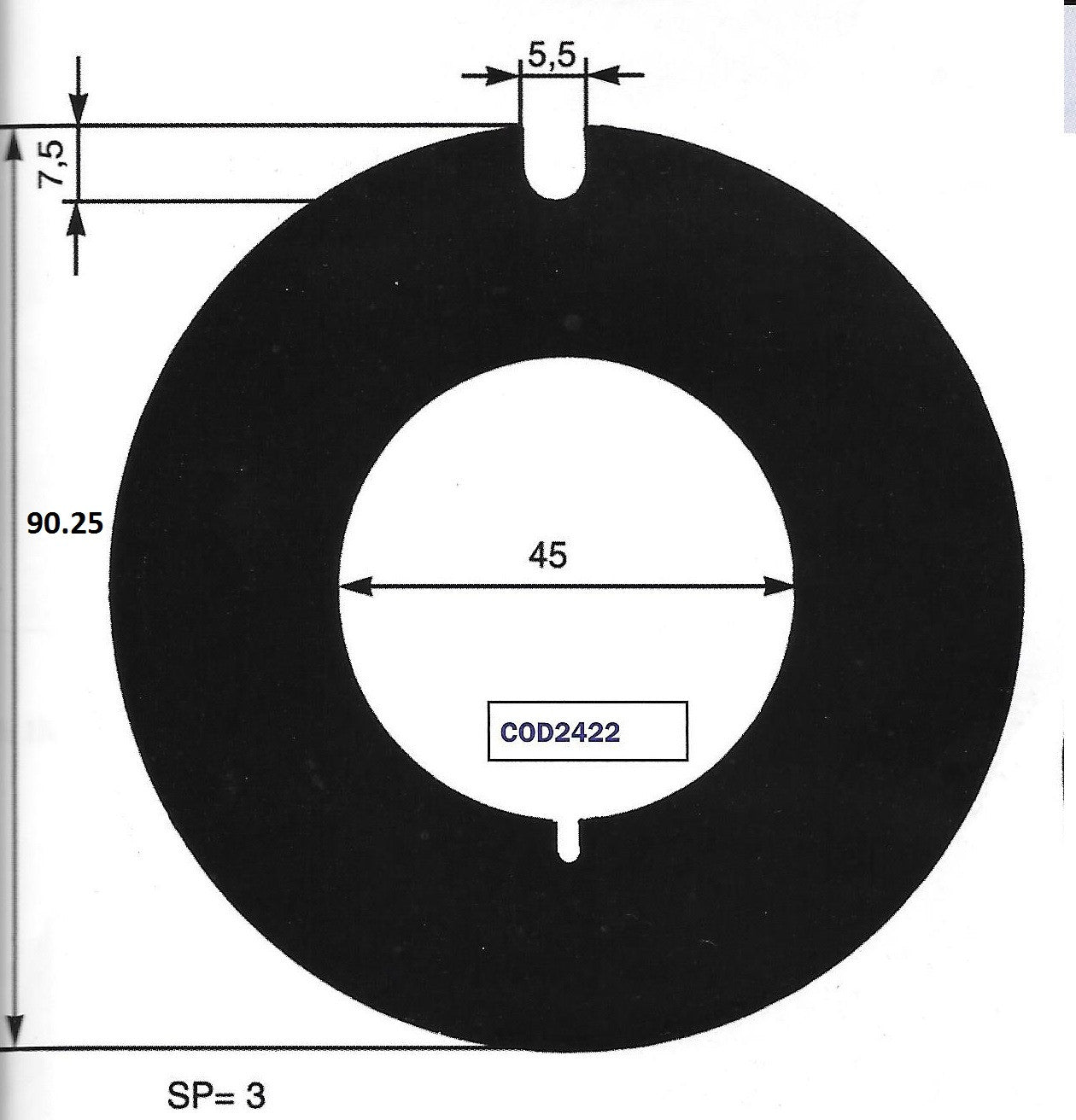 AN 2422 WEAR PLATE- JH 01-42423 & 01-46538 / JABSCO 2574-0000