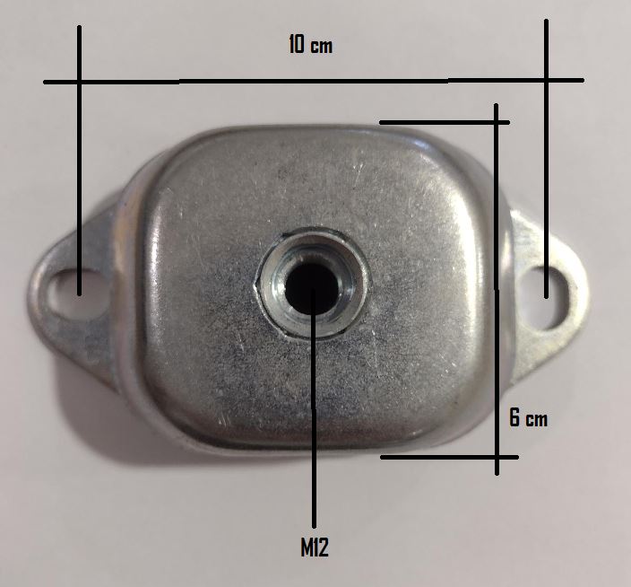 Engine Mount 80x60 (M12 BOLT) Isolator 100 kg Rated (AN 5130)