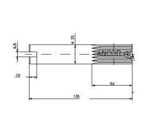 AN 3718 shaft for Volvo Seawater Pump AQAD40 / Shaft 846112