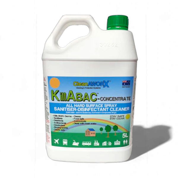 Cleanaworx All Surface Cleaner Disinfectant Concentrate Killabac 5L