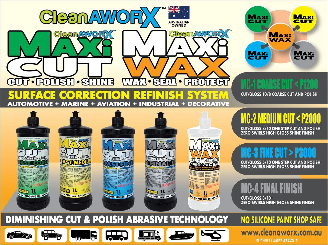 MAXI CUT-1 Coarse Cut and Polish High Gloss Shine 1L