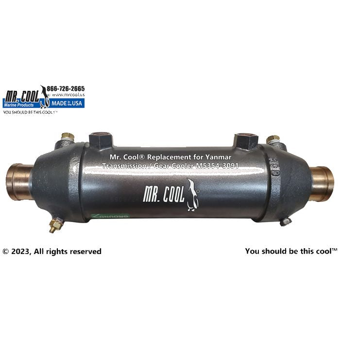 Oil Cooler Yanmar ZF85A (1-1/2" Hose) M5354-3091CN Replacement Mr Cool