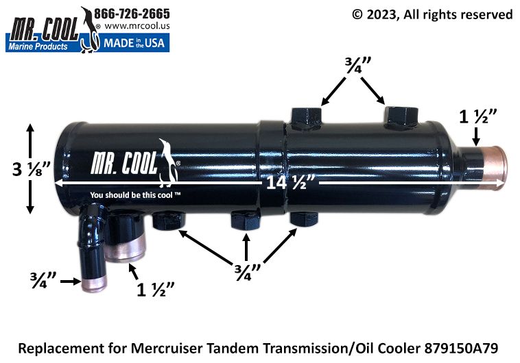 Cummins - Mercruiser 879150A79 Zeus 3000 Vertical Transmission Oil Cooler Replacement
