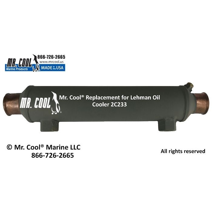 Oil Cooler Ford Lehman 2C233 2x9" (SP90 Sea Star Steering) Replacement Mr Cool