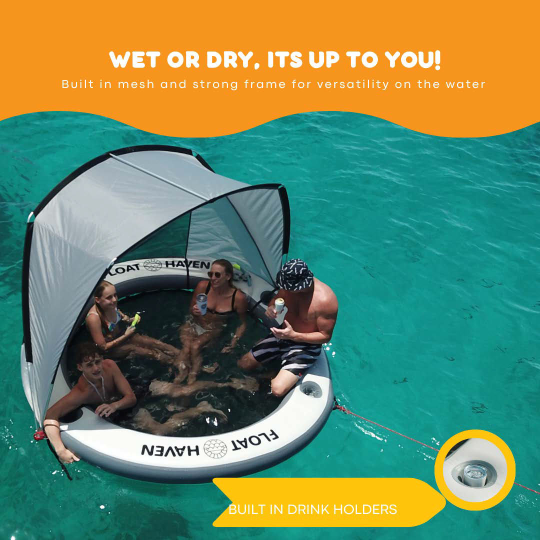 Float Haven Shade Haven - Portable Shade Canopy for Floating Island