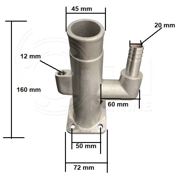 Fischer Panda GIZ1381E00 Exhaust Elbow 316 Stainless Steel Replacement( PANDA8)