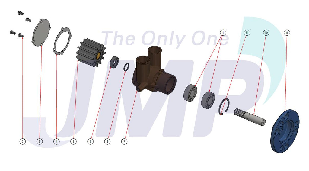 Seawater Pump V6 & V8 Gas Engine Small & Big Block JPR-CP25UH, Northern Lights 30Kw