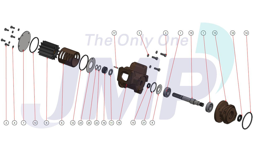 Cummins QSM11 Sherwood G2903X Seawater Pump Replacement JPR-C1100