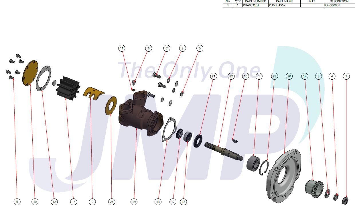 Detroit Diesel 353, 453, 471 Seawater Pump Replacement JPR G6000F
