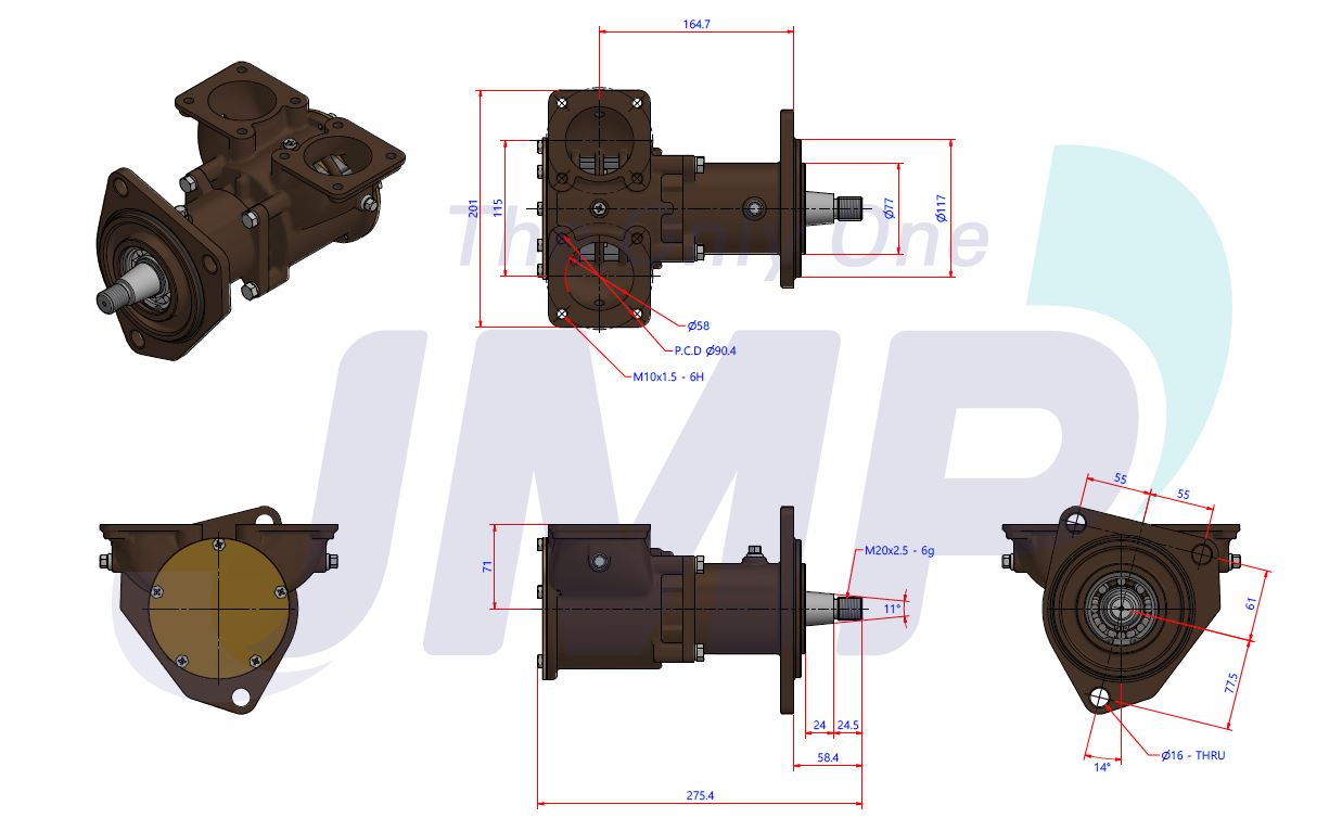 Volvo Penta TAMD 162/163/165 Seawater Pump vlv3837935, JPR-V5000 Replacement