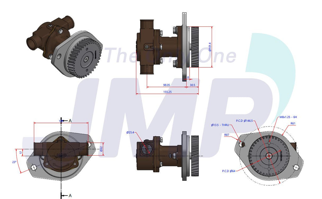 Cummins 4BT & 6BT M71 Seawater Pump Replacement JPR-C1025