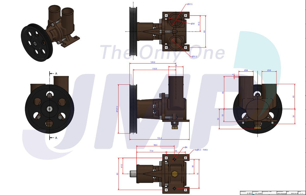 Volvo Penta D3 (D+) Seawater Pump 21379102 Replacement JPR-VP0030DB