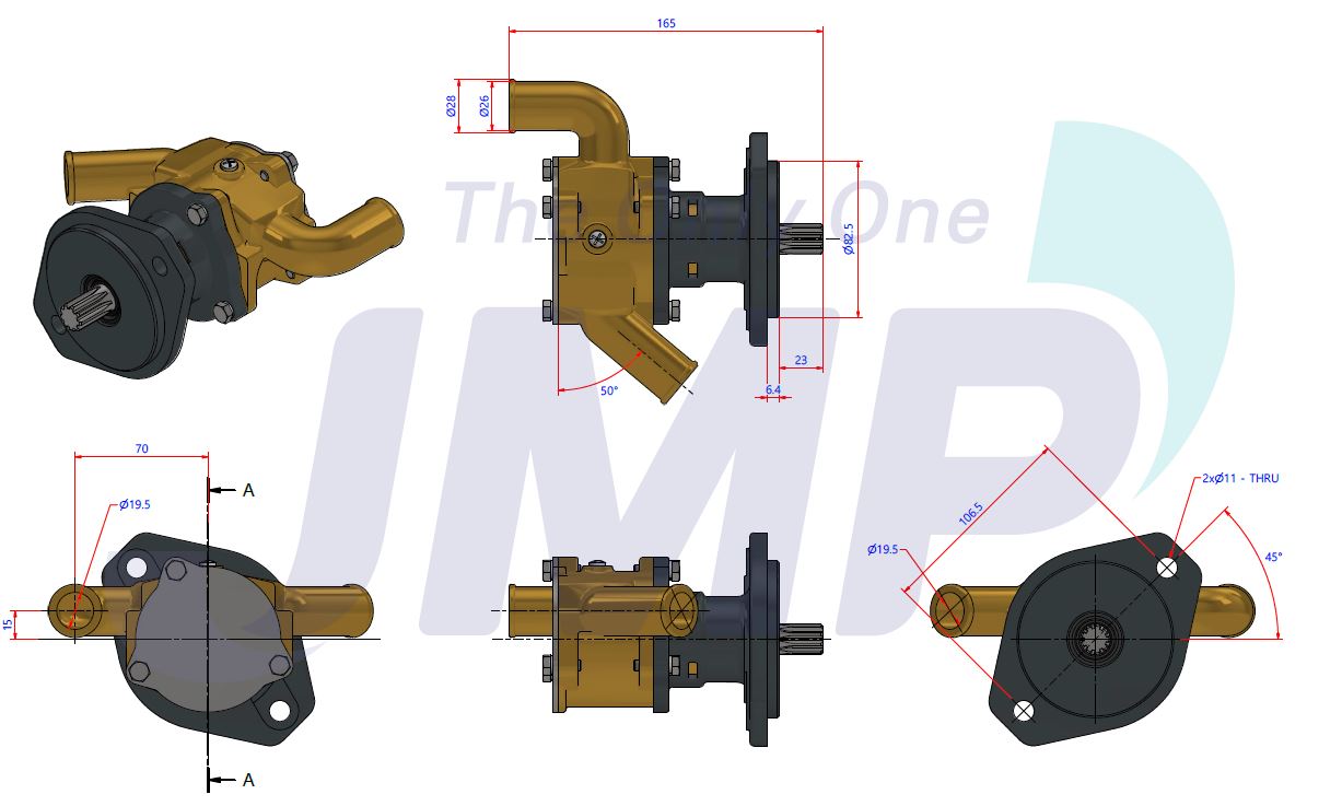Onan MDKDS Sherwood G1012 (G1009) Seawater Pump Replacement JPR-ON7312