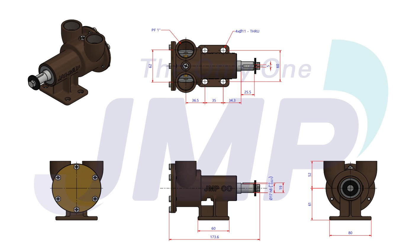 JPR-25UP JMP Marine General Multi-Purpose Pump - 1"(PF)