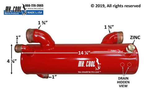 2C240 Heat Exchanger FORD LEHMAN M-Super90, SP90,  4" x 14.25"