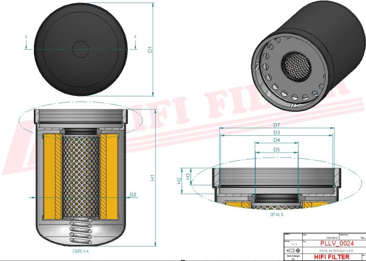 Oil Filter, John Deere 6068, + others, Hifi SO 10044