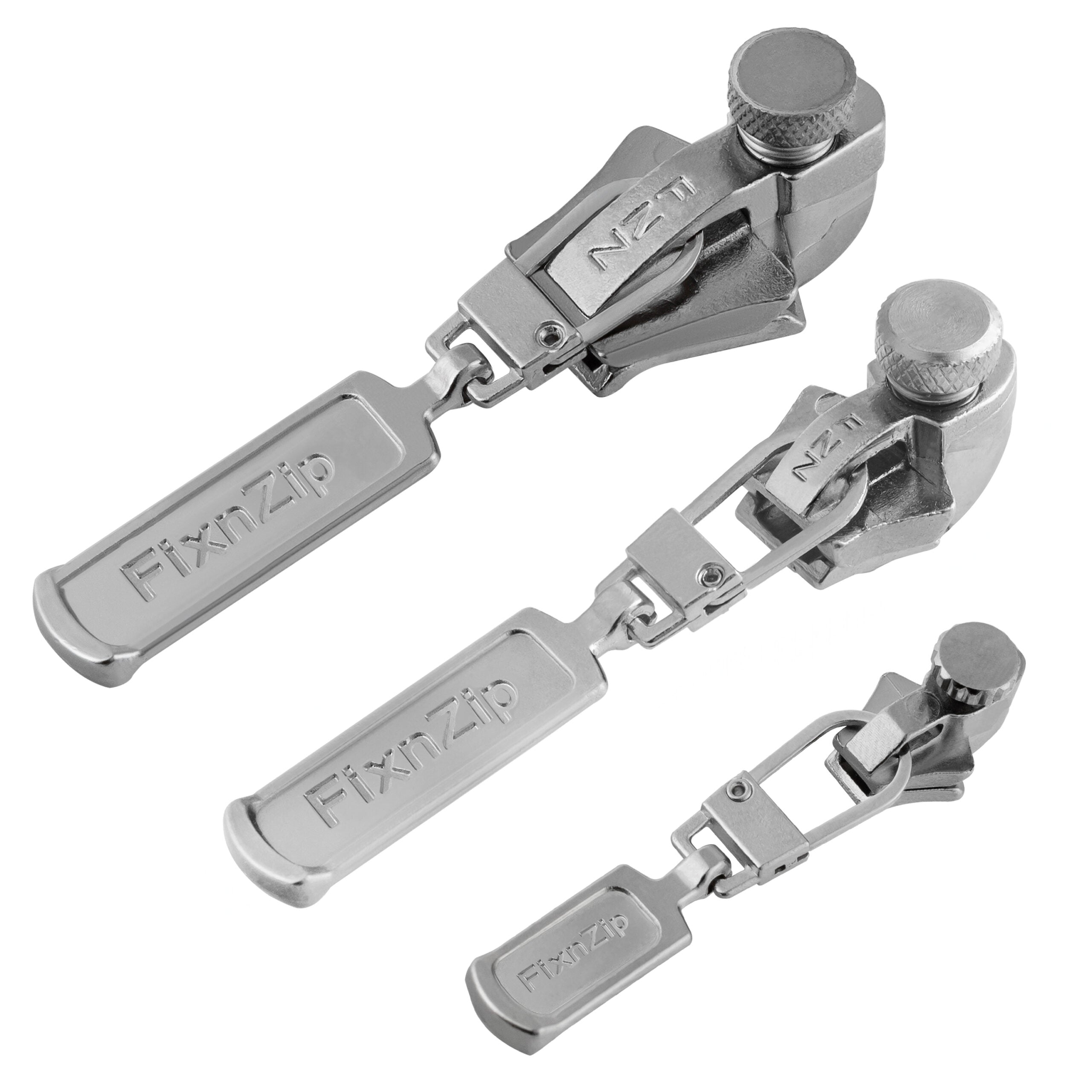 FixnZip Large Nickel Zipper Repair Slider - Sizes 8-10