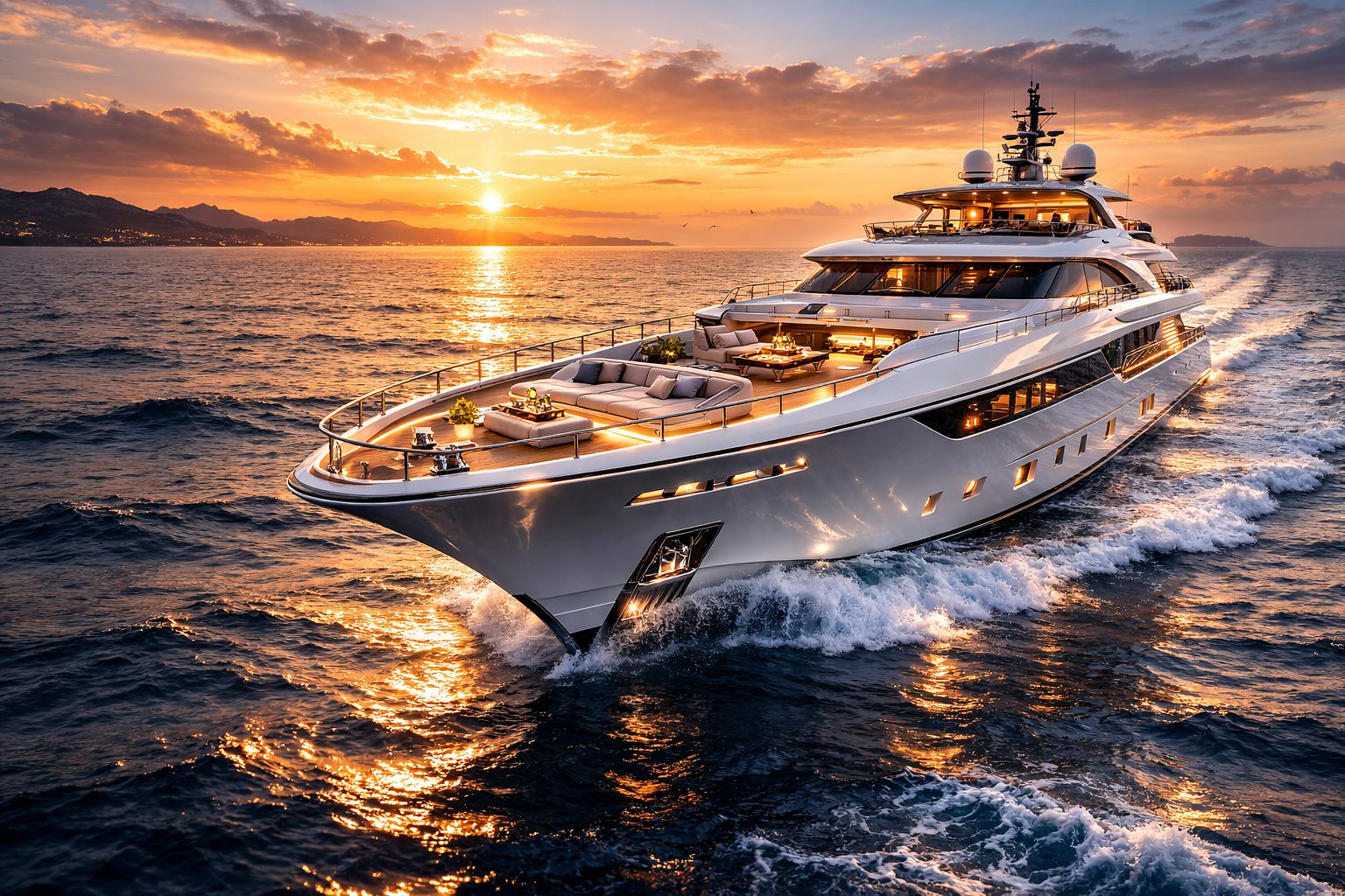 Premium yacht at sunset - Big Burjo's Marine hero