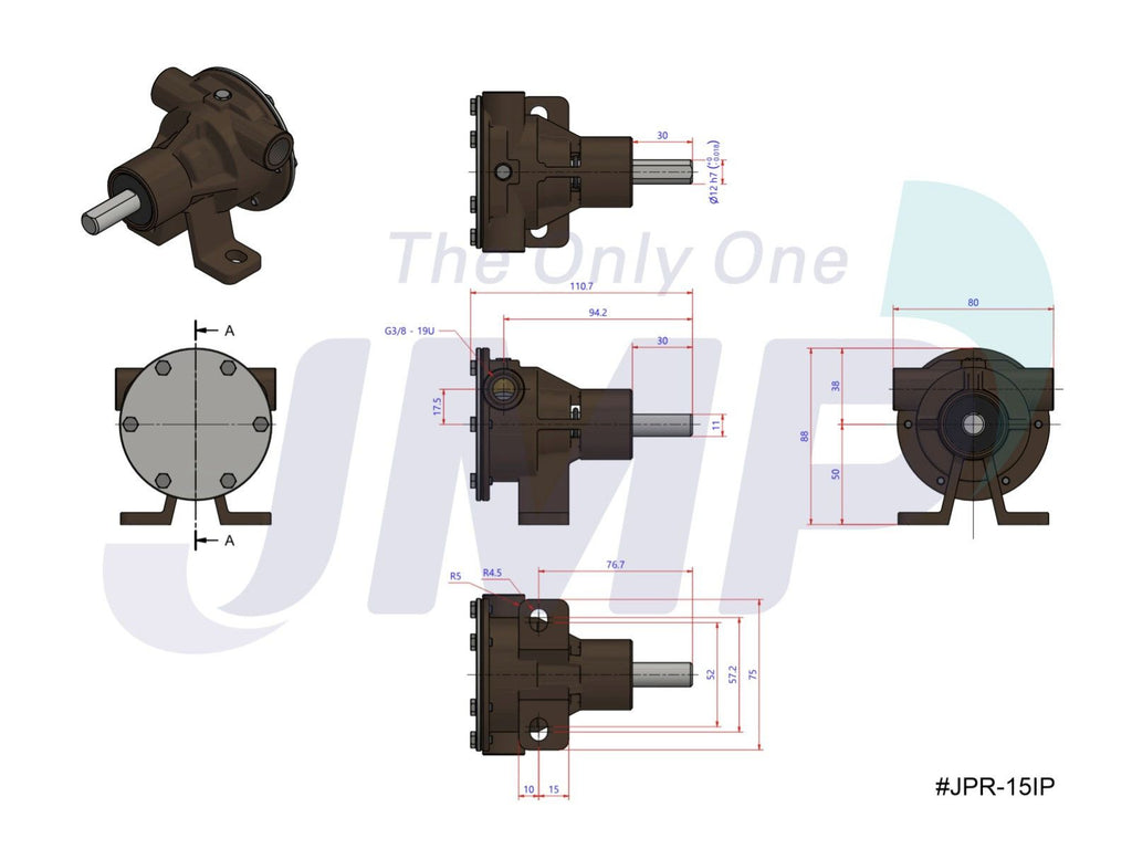 JMP JPR-15IP MASE Gen Multi-Purpose Small Gen Impeller Pedestal Pump ( JH 10-24570-01)