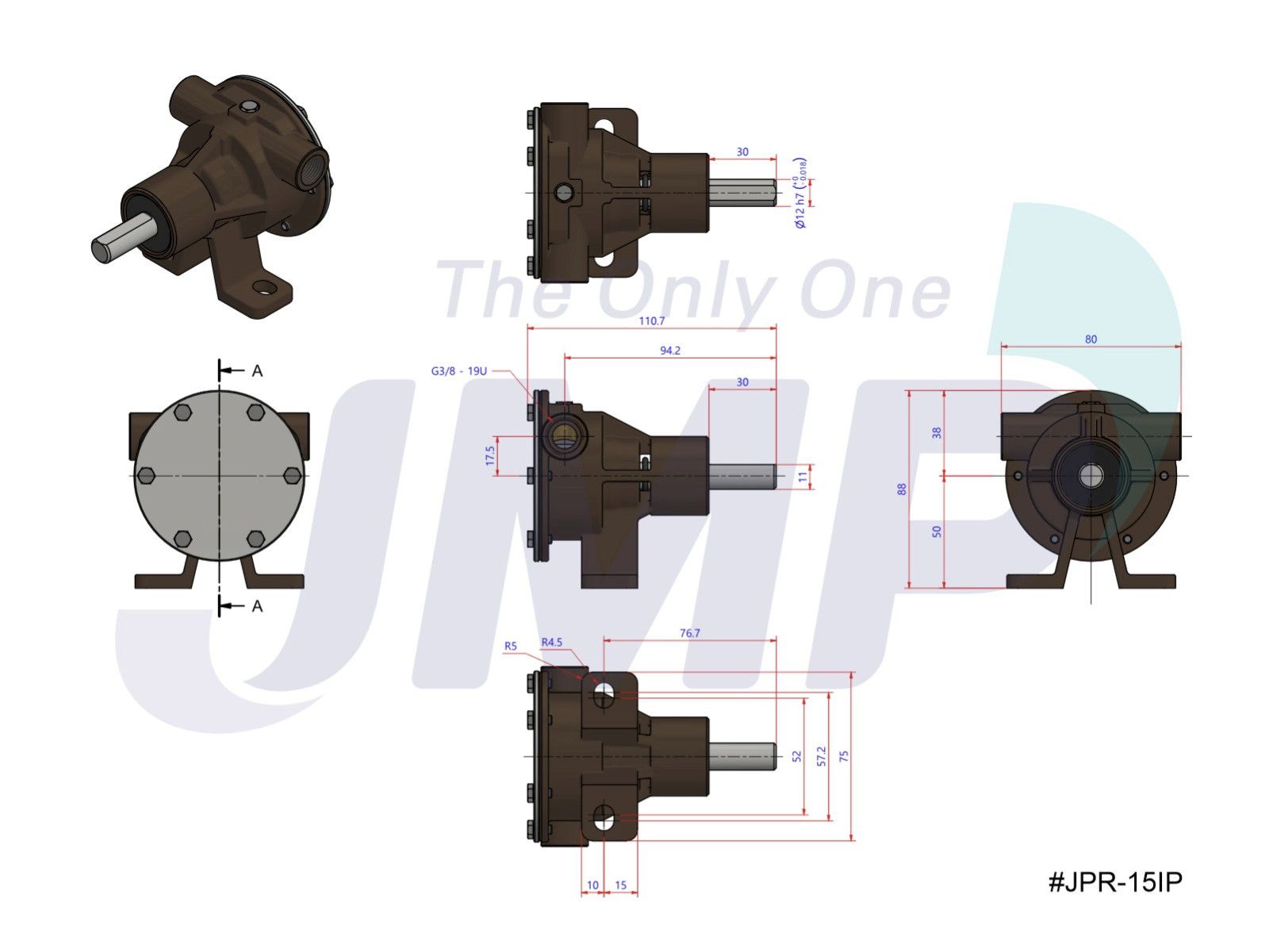 JMP JPR-15IP MASE Gen Multi-Purpose Small Gen Impeller Pedestal Pump ( JH 10-24570-01)
