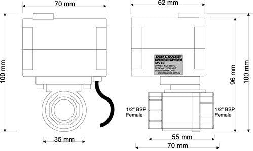 Topargee MV12 Motorised Shut Off Valve
