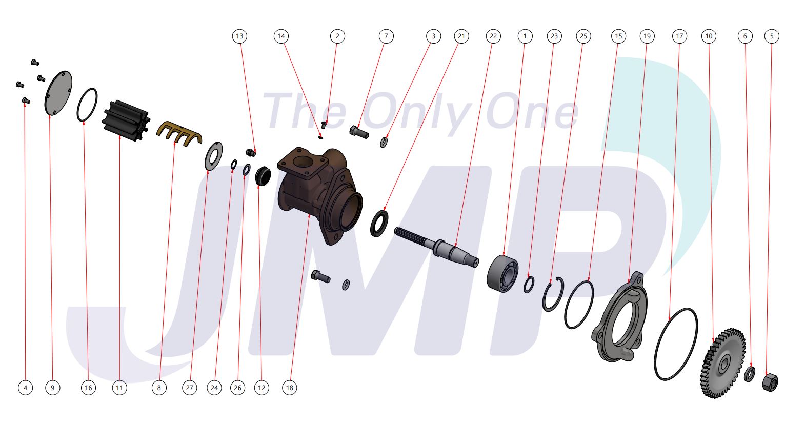 Service Kit (Major) For Volvo Penta D11 Pump & JMP JR-VP0110DB - JSK0106