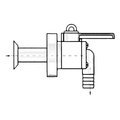1 inch Valve Seacock Flush Thru-Hull with 90 deg Barb Top