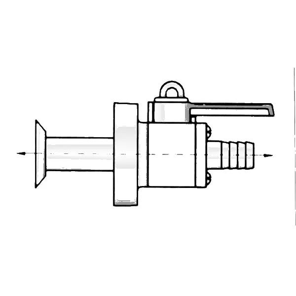 1 inch Valve Seacock Flush Thru-Hull with Straight Barb Top