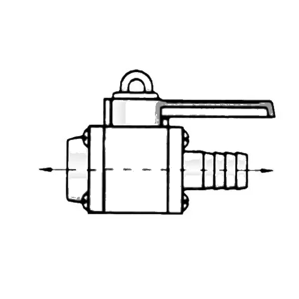 1 inch Valve Inline Female Thread Base with Straight Barb Top