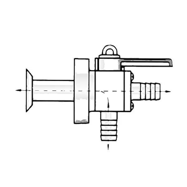 1 inch Dual Drain Seacock Flush, Screened Thru-Hull with Straight Barb Top