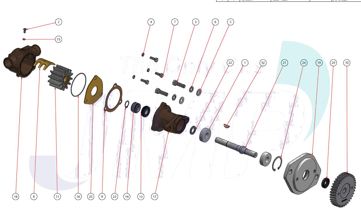 Service Kit (Major) JSK 0047 for Seawater Pump JMP JPR-C1025
