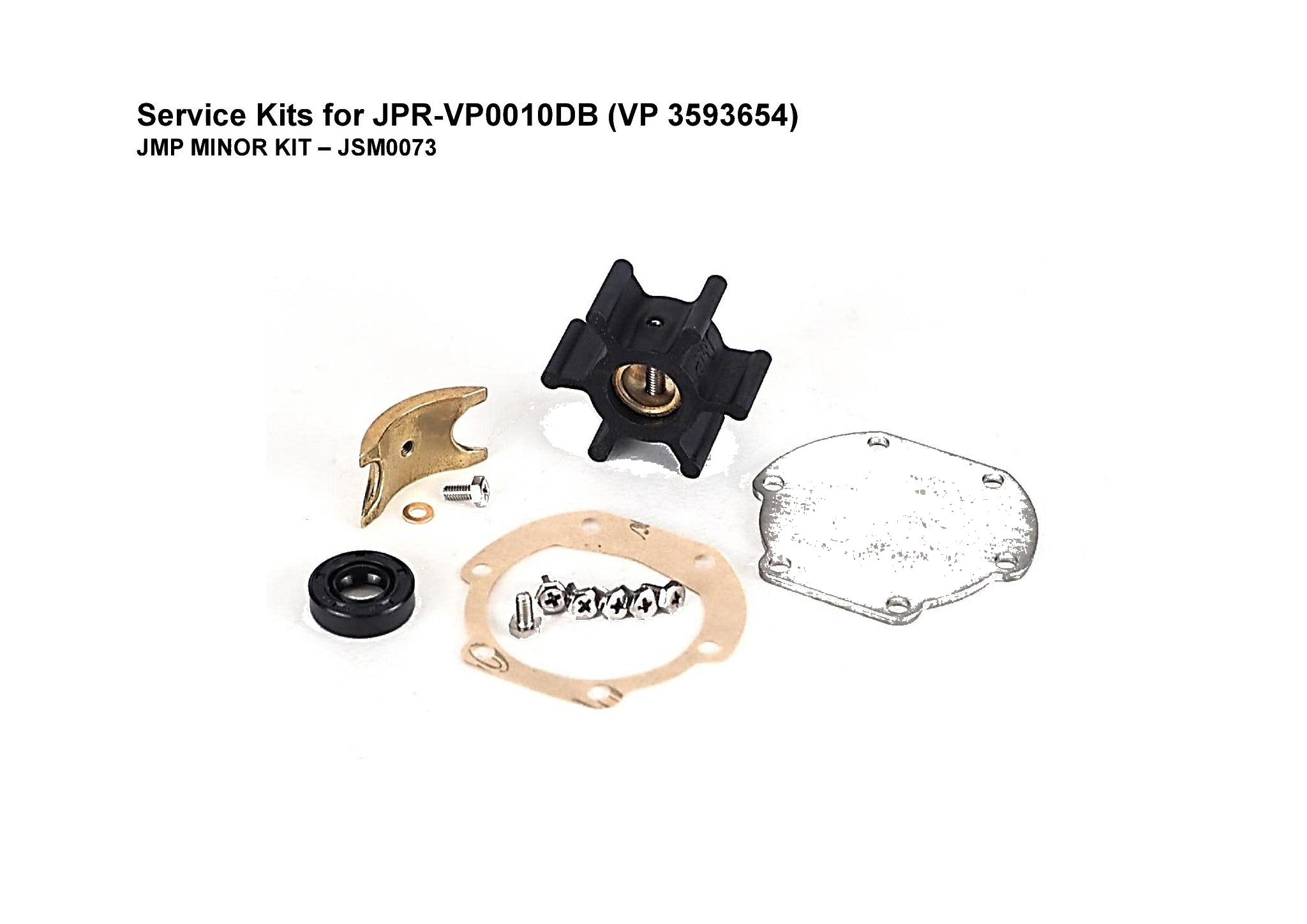 Minor Service Kit JSM0073 for Volvo Penta D1/D2 Seawater Pump 3593655 JMP JSM0073