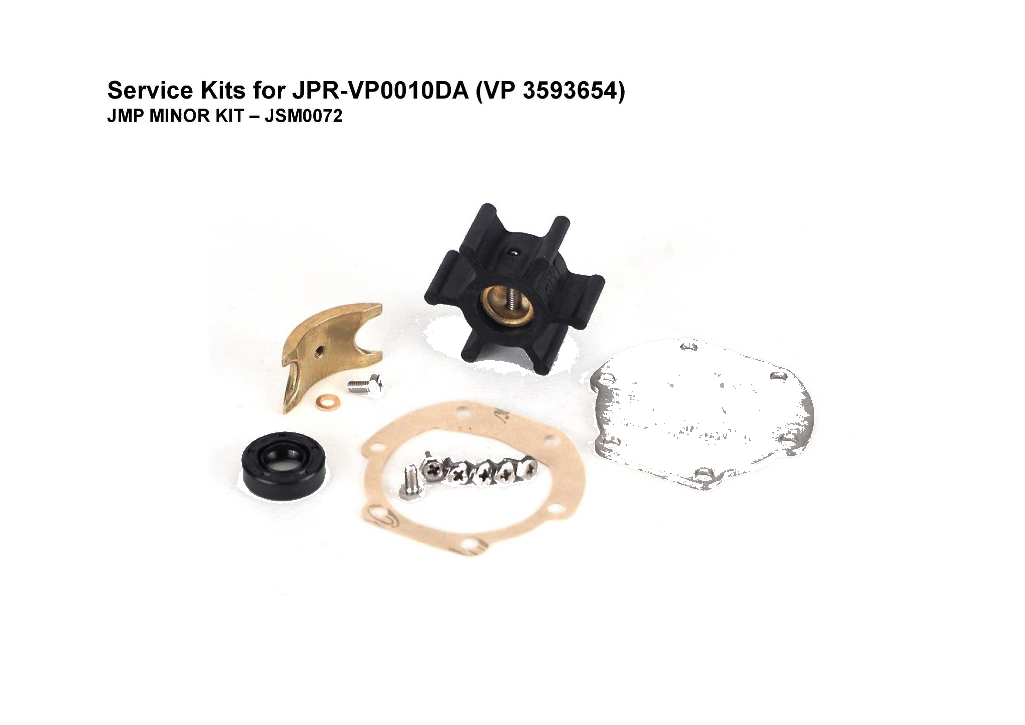 Service Kit JSM0072 Minor for Volvo Penta D1 Seawater pump 3593654, JPR-VP0010DA