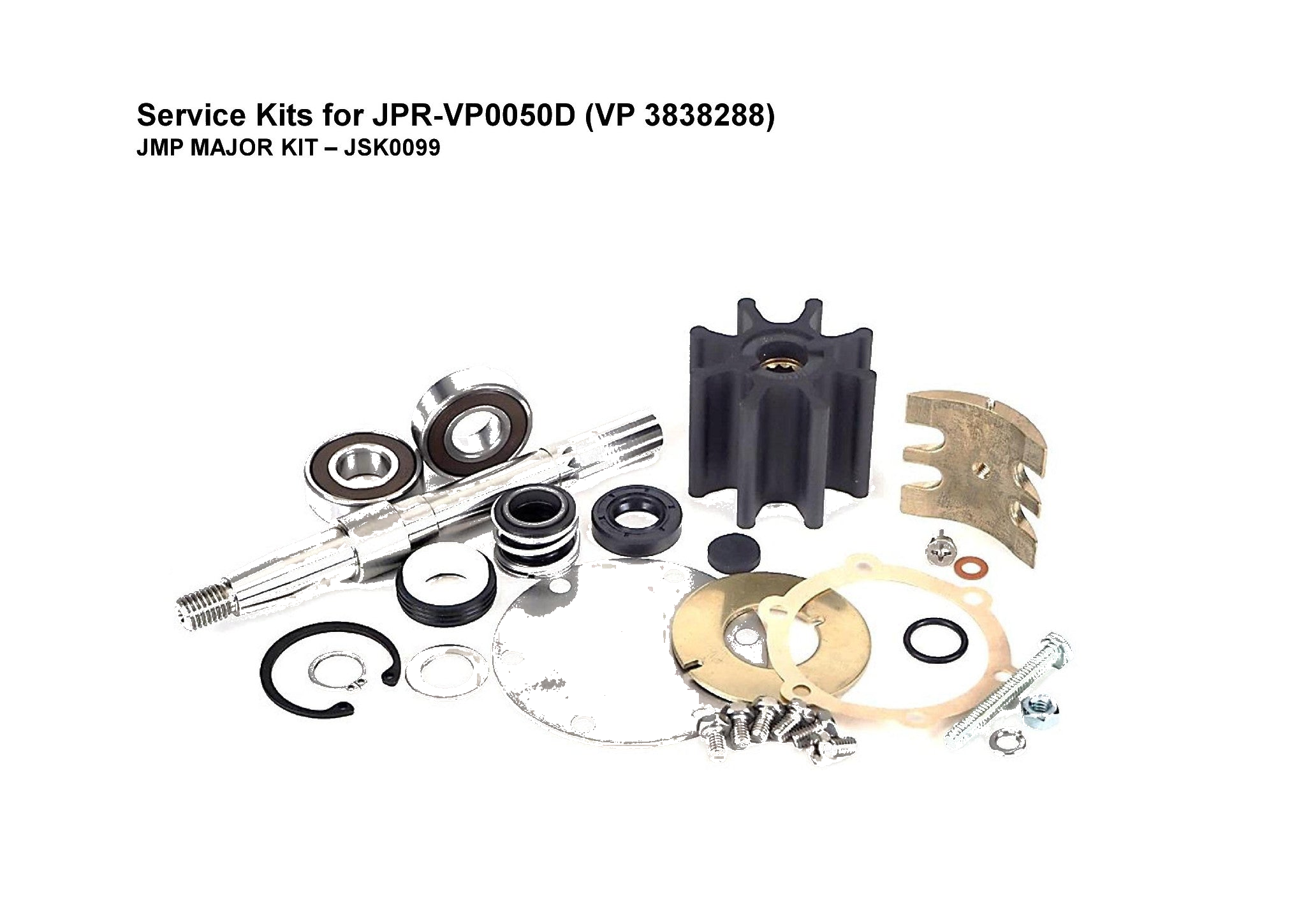 JMP-JSK0099 MAJOR KIT FOR JMP PUMP JPR-VP0050D-3838288 (Fits Volvo Penta Engines: D5 A-T, D5A-TA, D5A-B TA, D7A-TA, D7A-B TA)