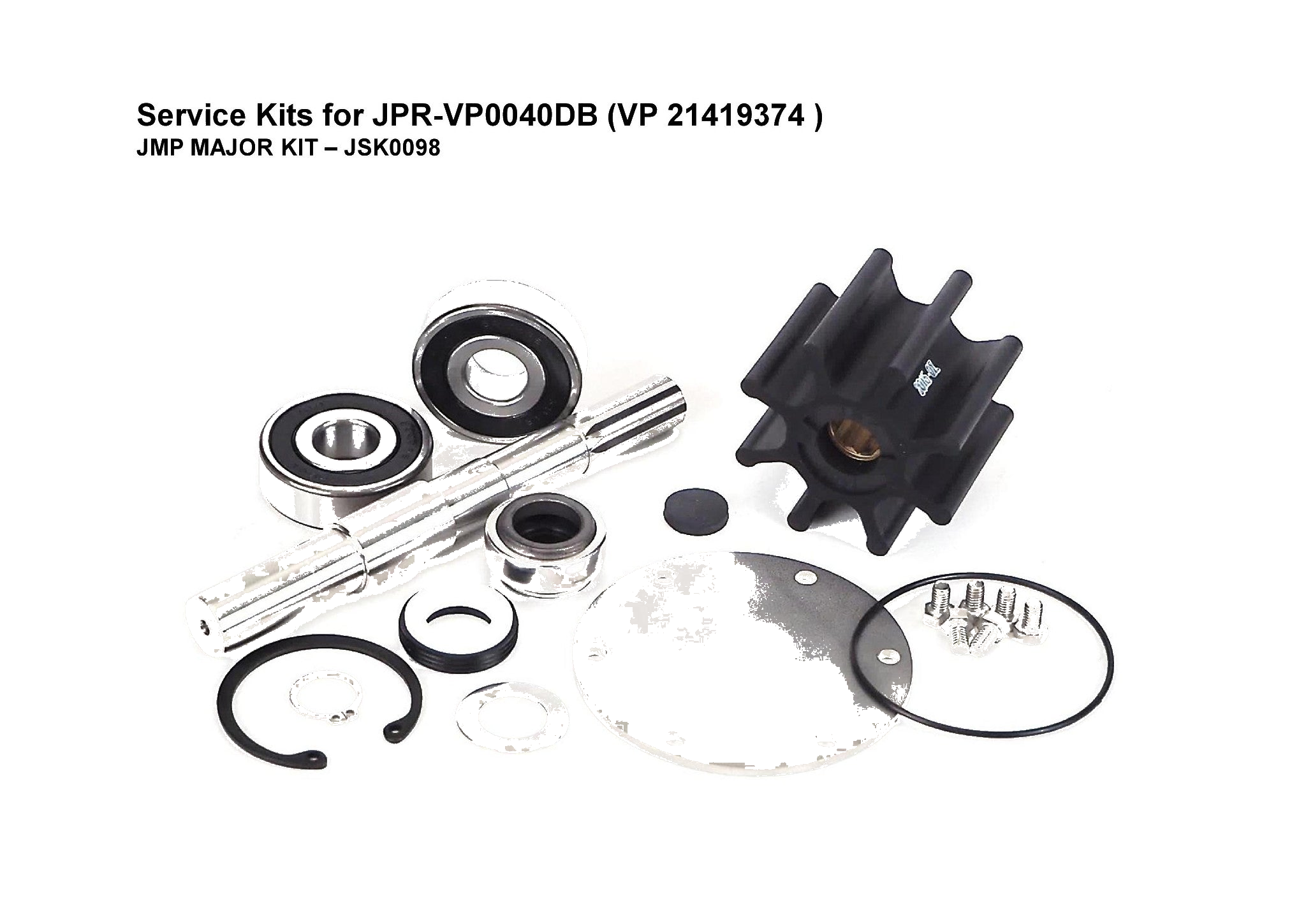 JMP-JSK0098 MAJOR KIT FOR JMP PUMP JPR-VP0040DB-21419374 (Fits Volvo Penta Engines: D4-225A-E, D4-260A-E, D4-260D-E, D4-300A-E, D4-300D-E)