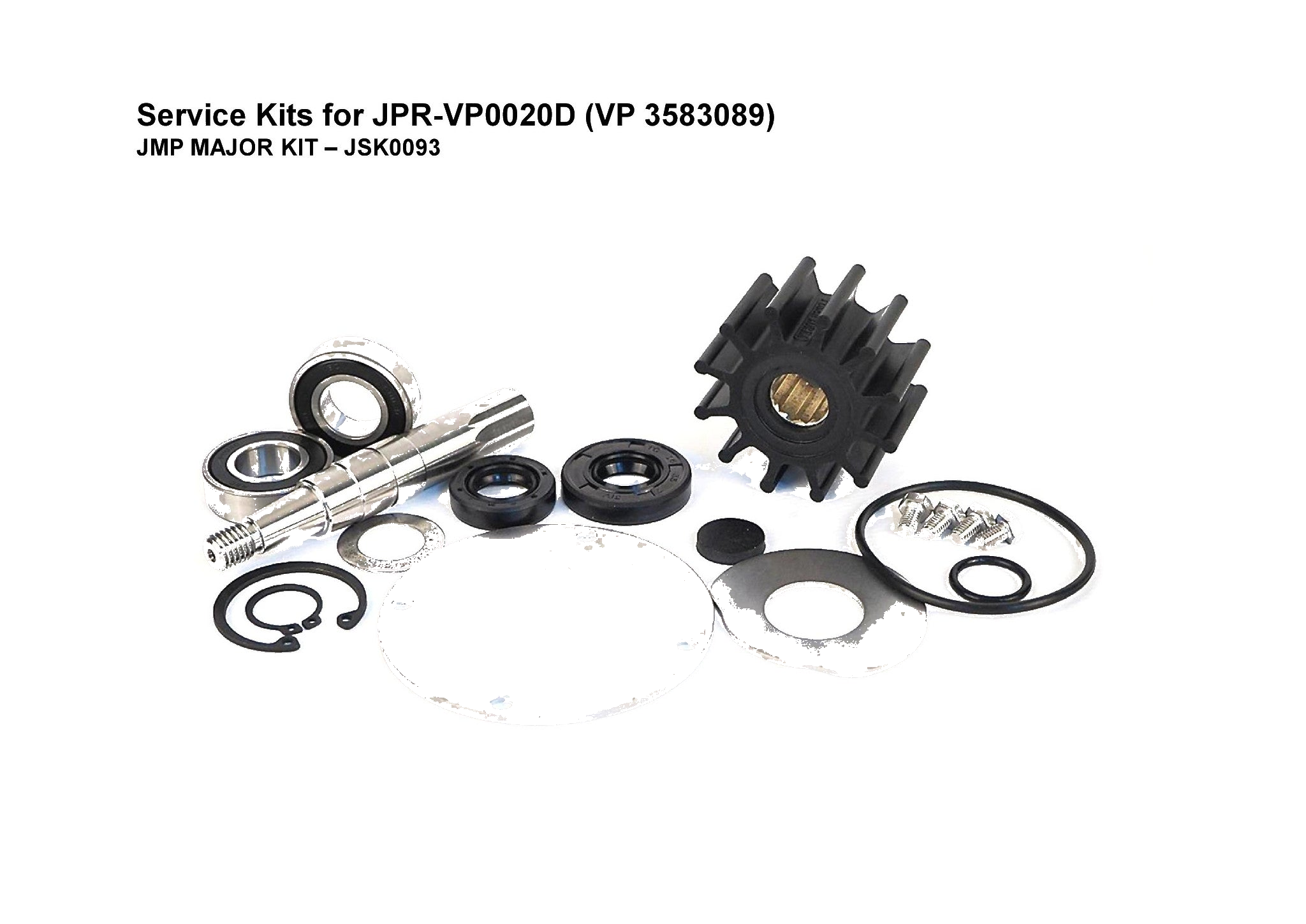 JMP-JSK0093 MAJOR KIT FOR JMP PUMP JPR-VP0020DB-3583089 Fits Volvo Penta Engines: D2-55 A-F, D2-75 A,B,C,F)