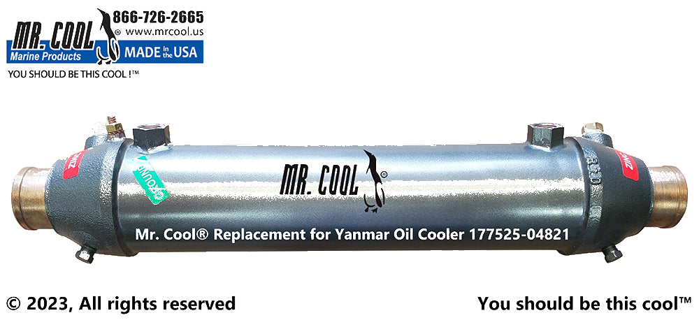 Oil Cooler Yanmar 6LY3-STP, KMH61A 177525-04821 / 117524-04820 Replacement Mr Cool